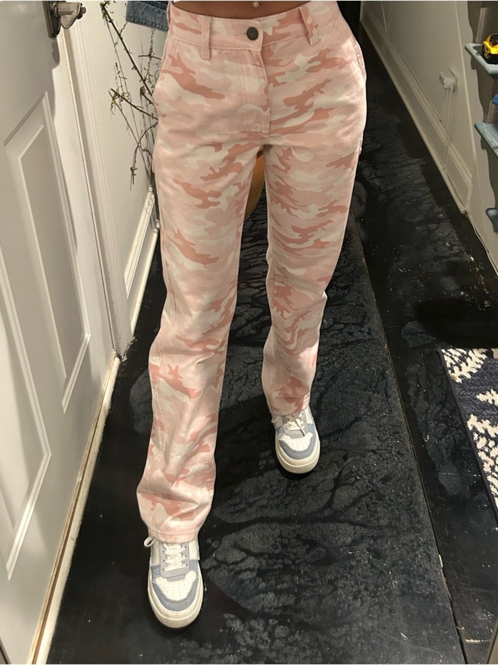 ASOS Stradivarius STR Wide Leg Cargo Baggy Pink Camo Jeans Women’s 00 - Picture 8 of 8